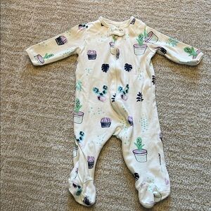 Baby onesie with cactus pattern